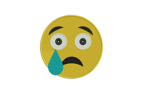 Crying Face Emoji: A Playful, Heartfelt Embroidery Design