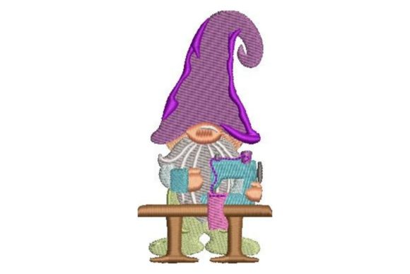 Gnome with Sewing Machine