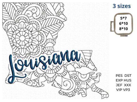 Louisiana State Embroidery Design